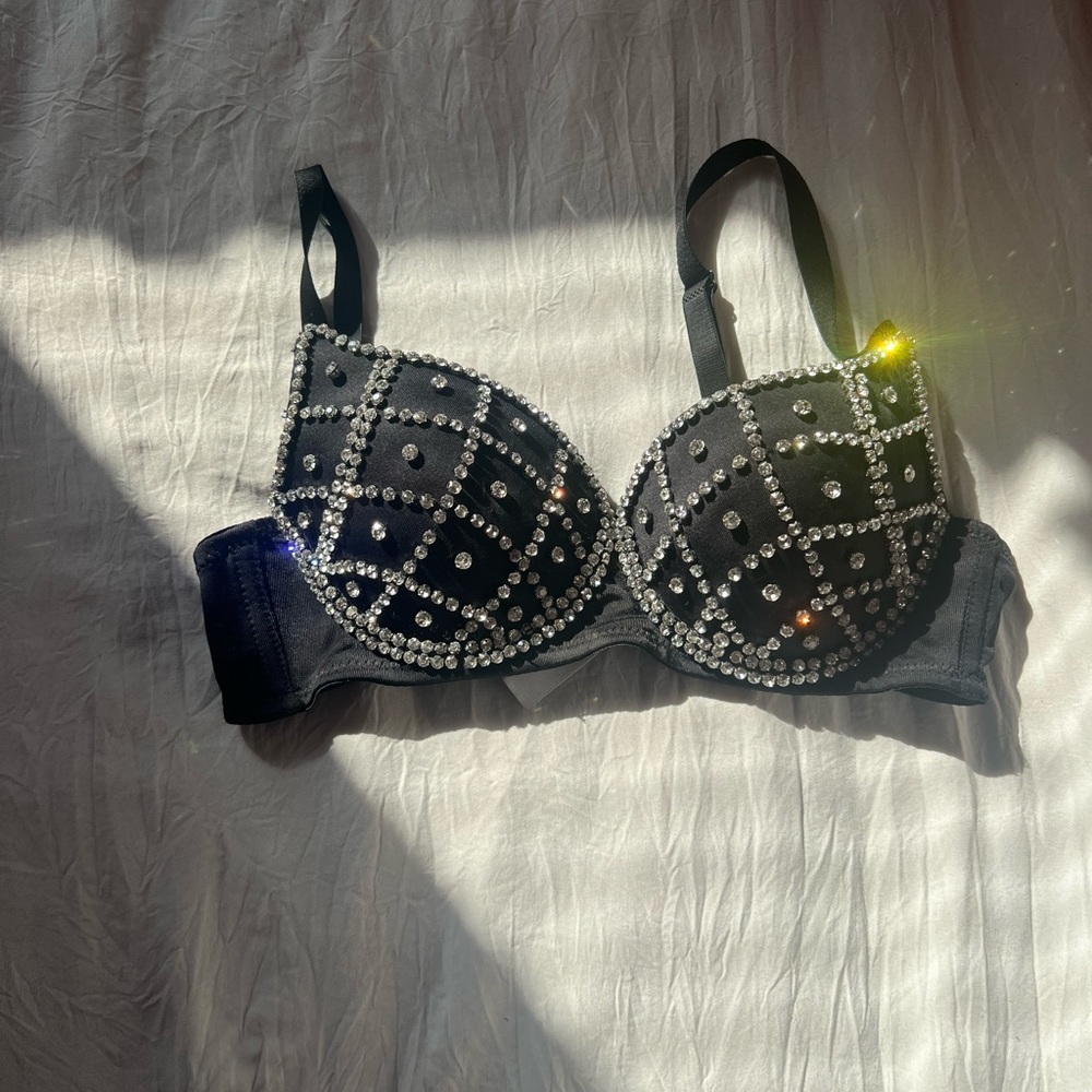 XS Sparkly Black Diamond Bra/Top